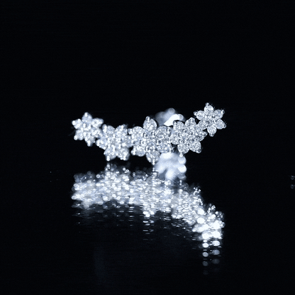 Exquisite Moissanite Flower Inspired Crawler Earring