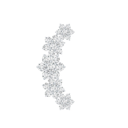 Exquisite Moissanite Flower Inspired Crawler Earring