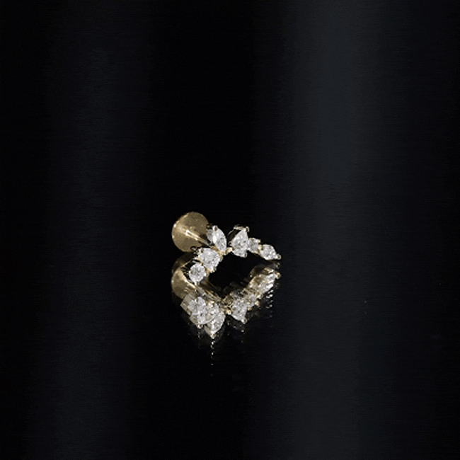 Unique Diamond Ear Crawler Earring for Helix Piercing