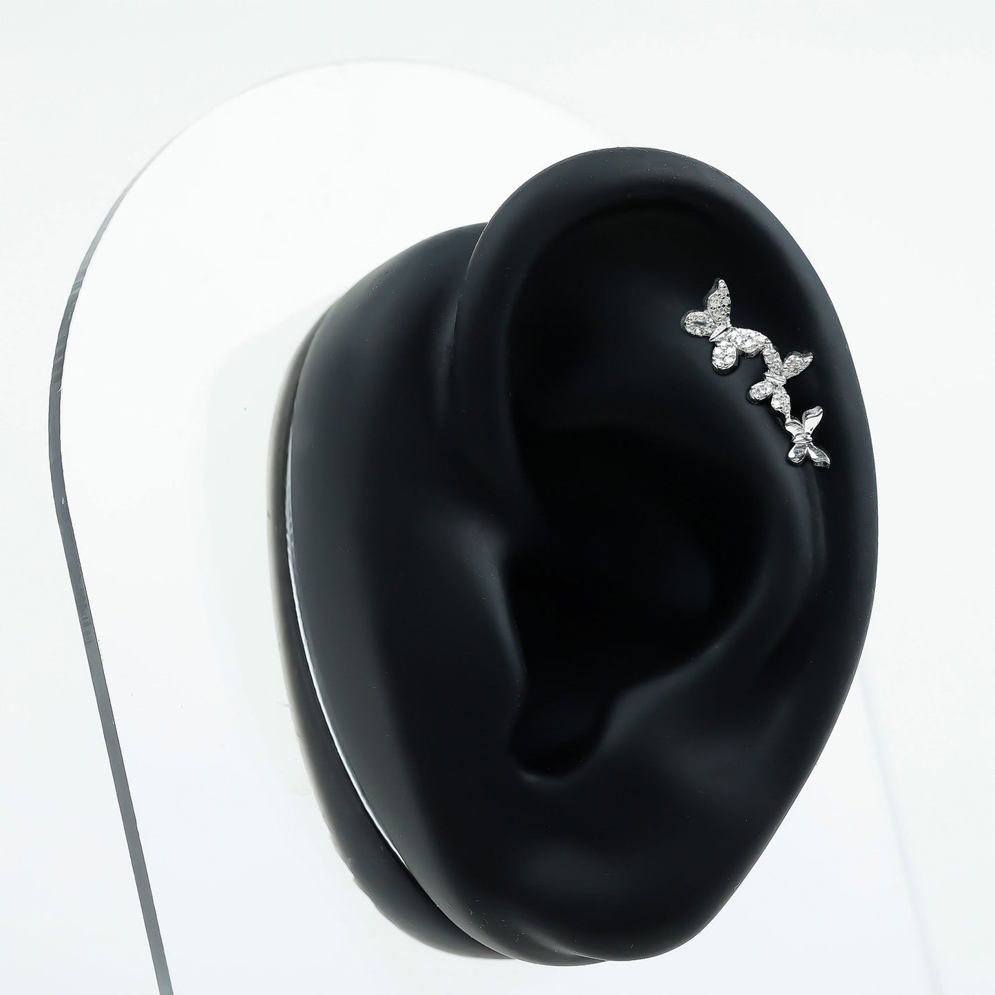 Diamond Butterfly Crawler Earring for Helix Piercing