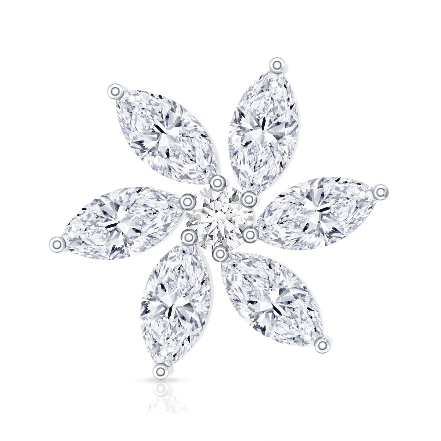 Sparkling Marquise Diamond Flower Helix Earring