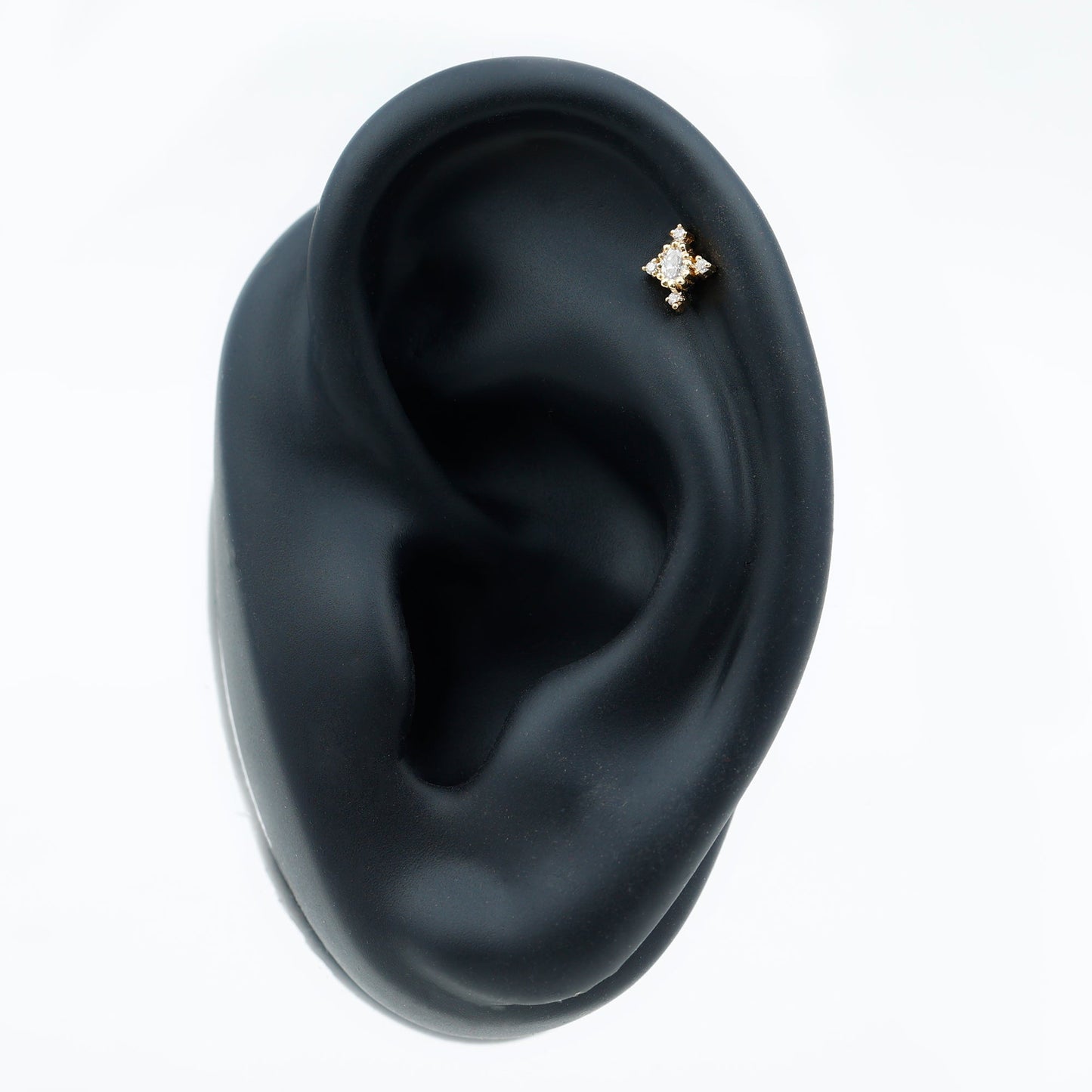 Vintage Inspired Oval Diamond Cartilage Earring