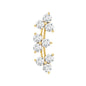 Simple Diamond Curved Helix Earring with Flat Back
