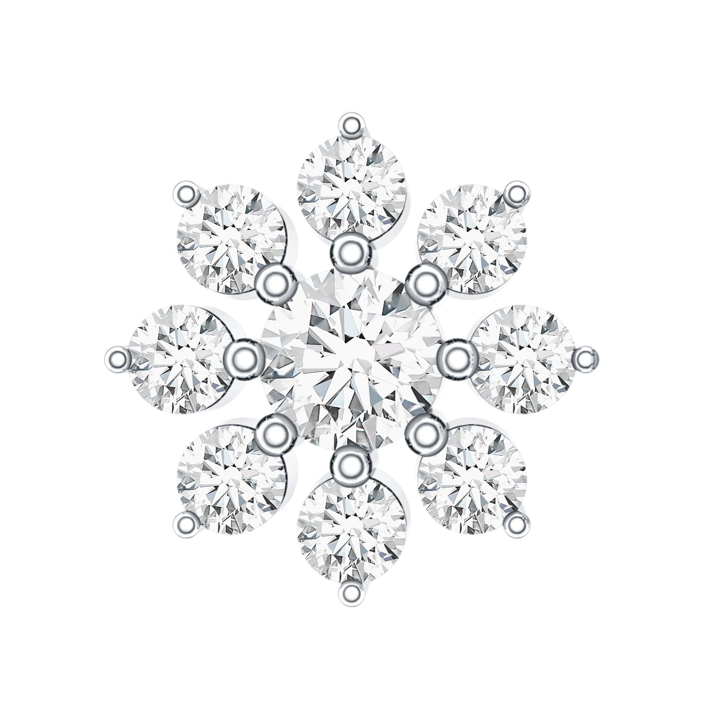Sparkling Diamond Flower Cartilage Earring with Flat Back