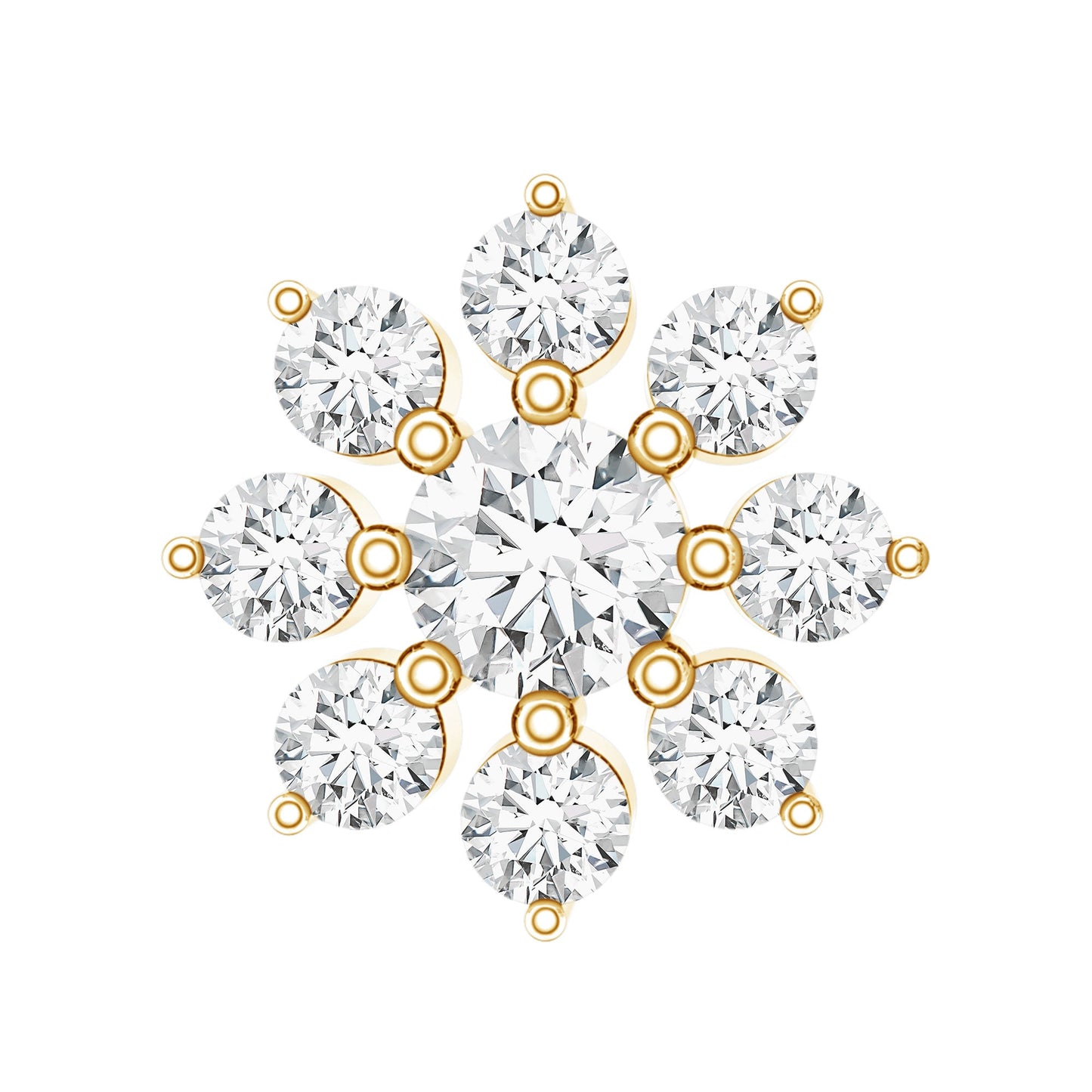 Sparkling Diamond Flower Cartilage Earring with Flat Back