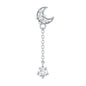 Diamond Moon Chain Earring for Helix Piercing
