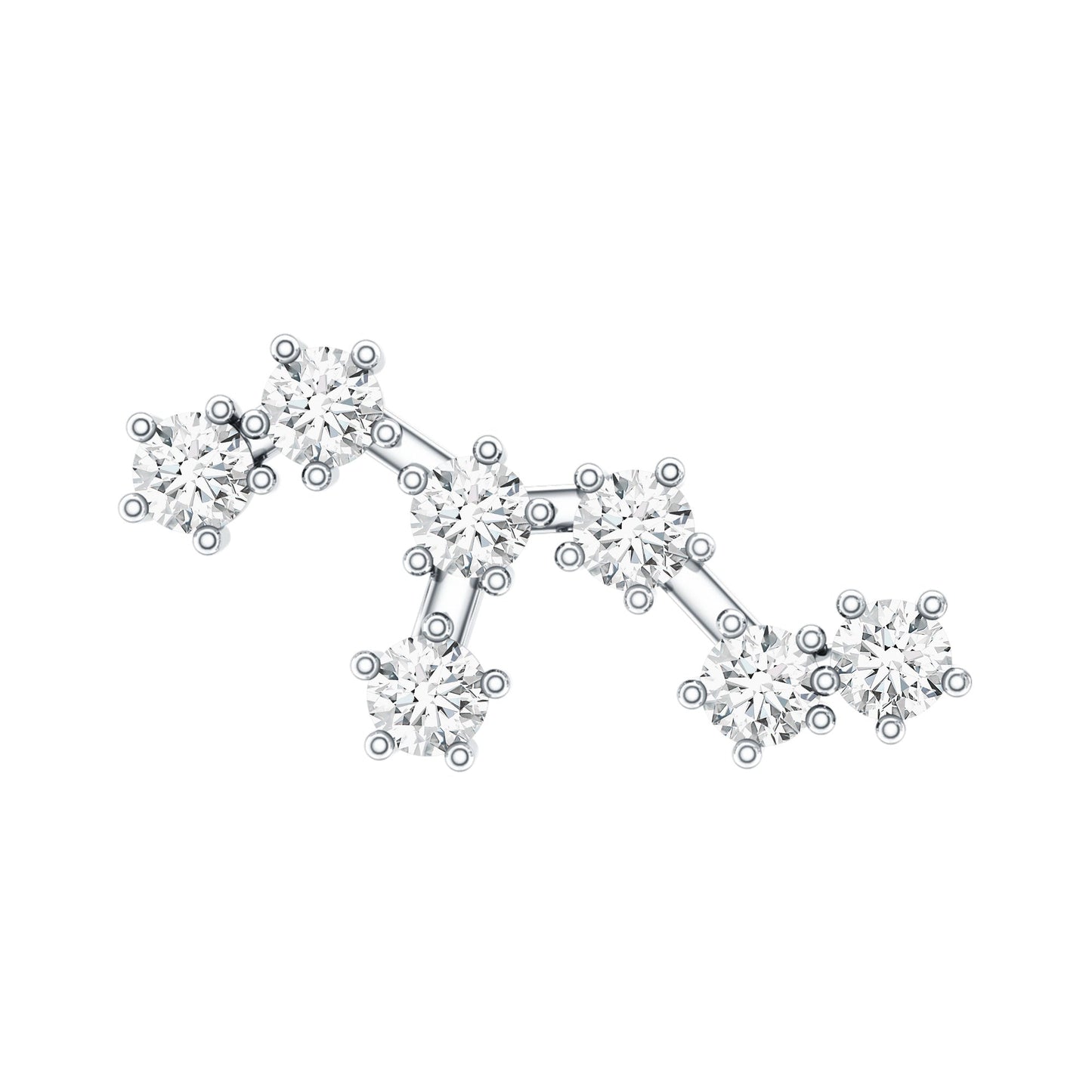 Diamond Leo Constellation Crawler Earring for Helix Piercing
