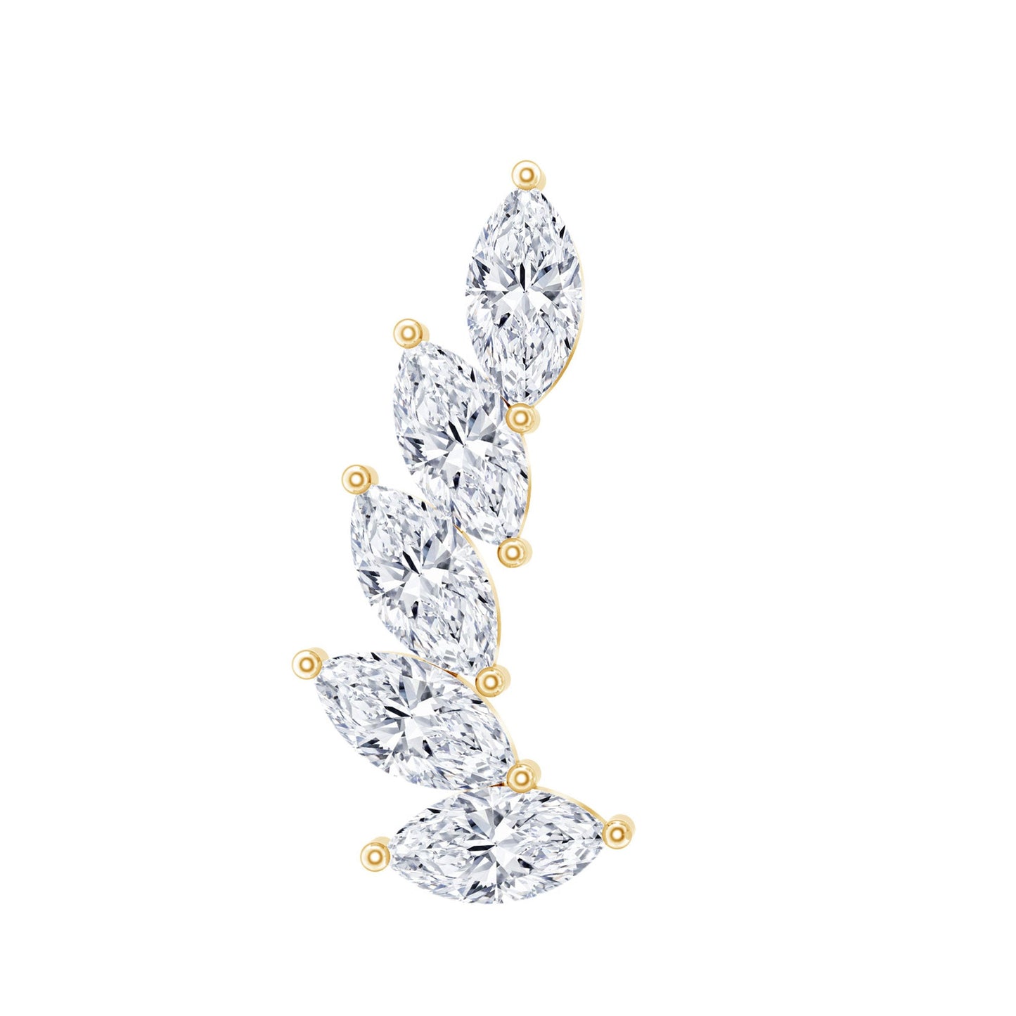 Marquise Diamond Crawler Earring for Helix Piercing