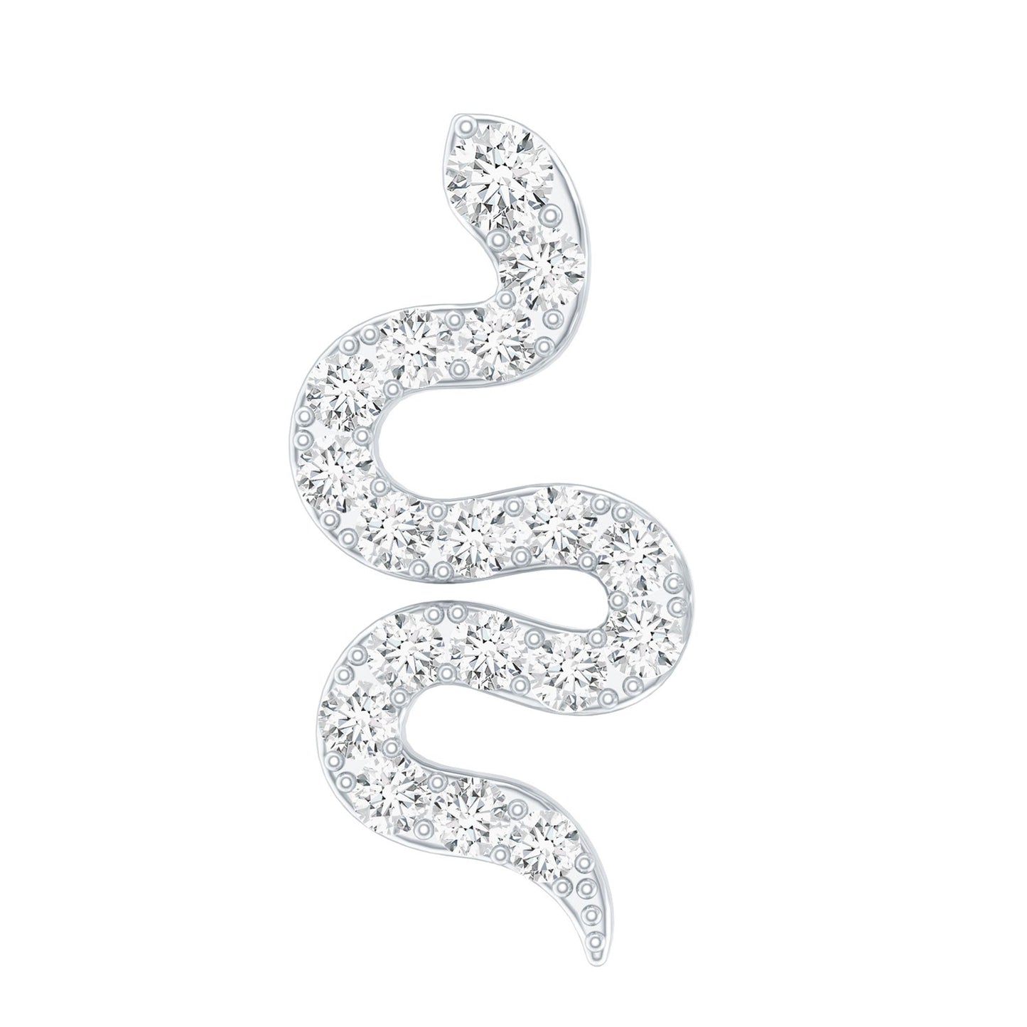 Certified Diamond Snake Earring for Cartilage Piercing