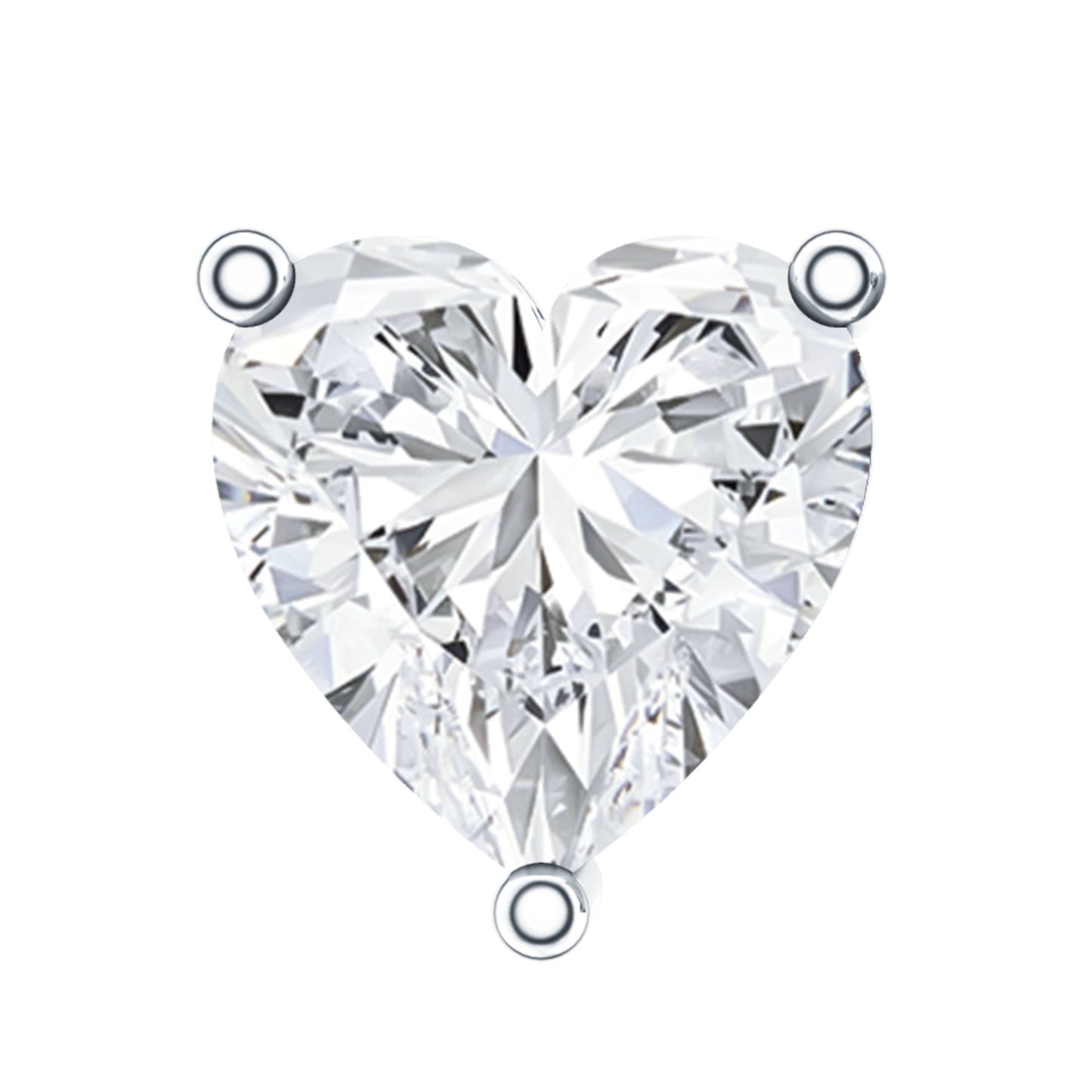 Solitaire Diamond Heart Earring with Flat Back