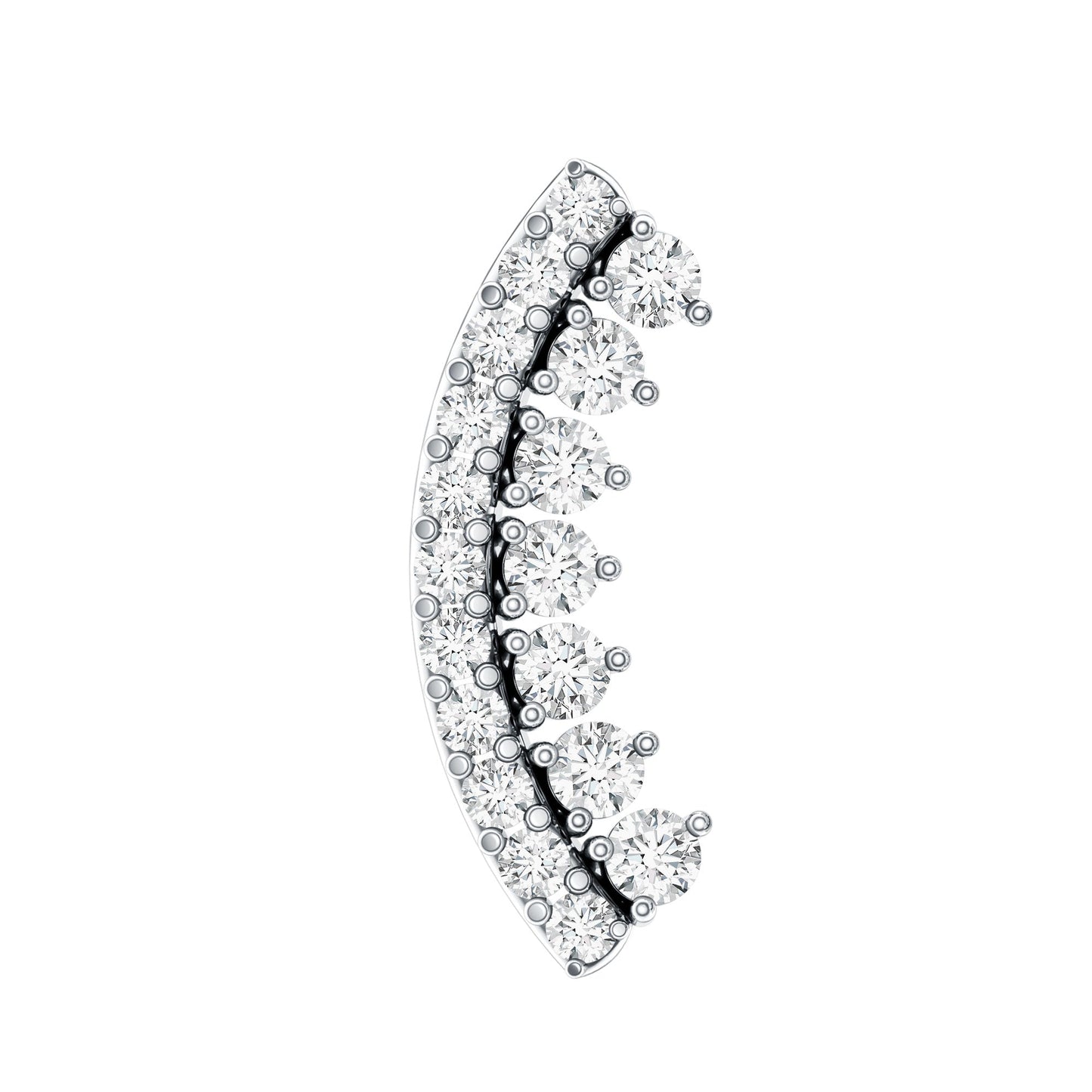 Certified Diamond Curved Cartilage Earring for Women