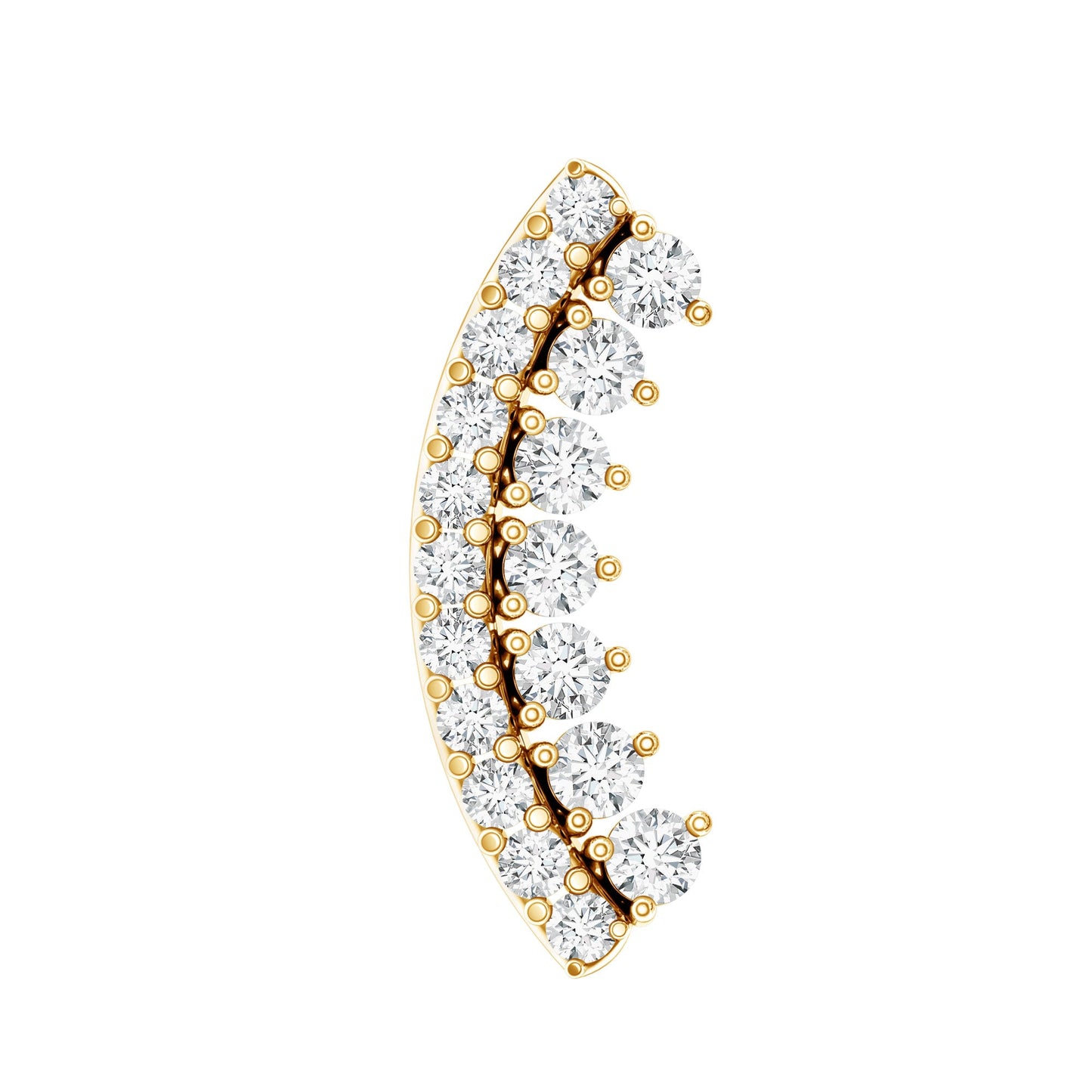 Certified Diamond Curved Cartilage Earring for Women