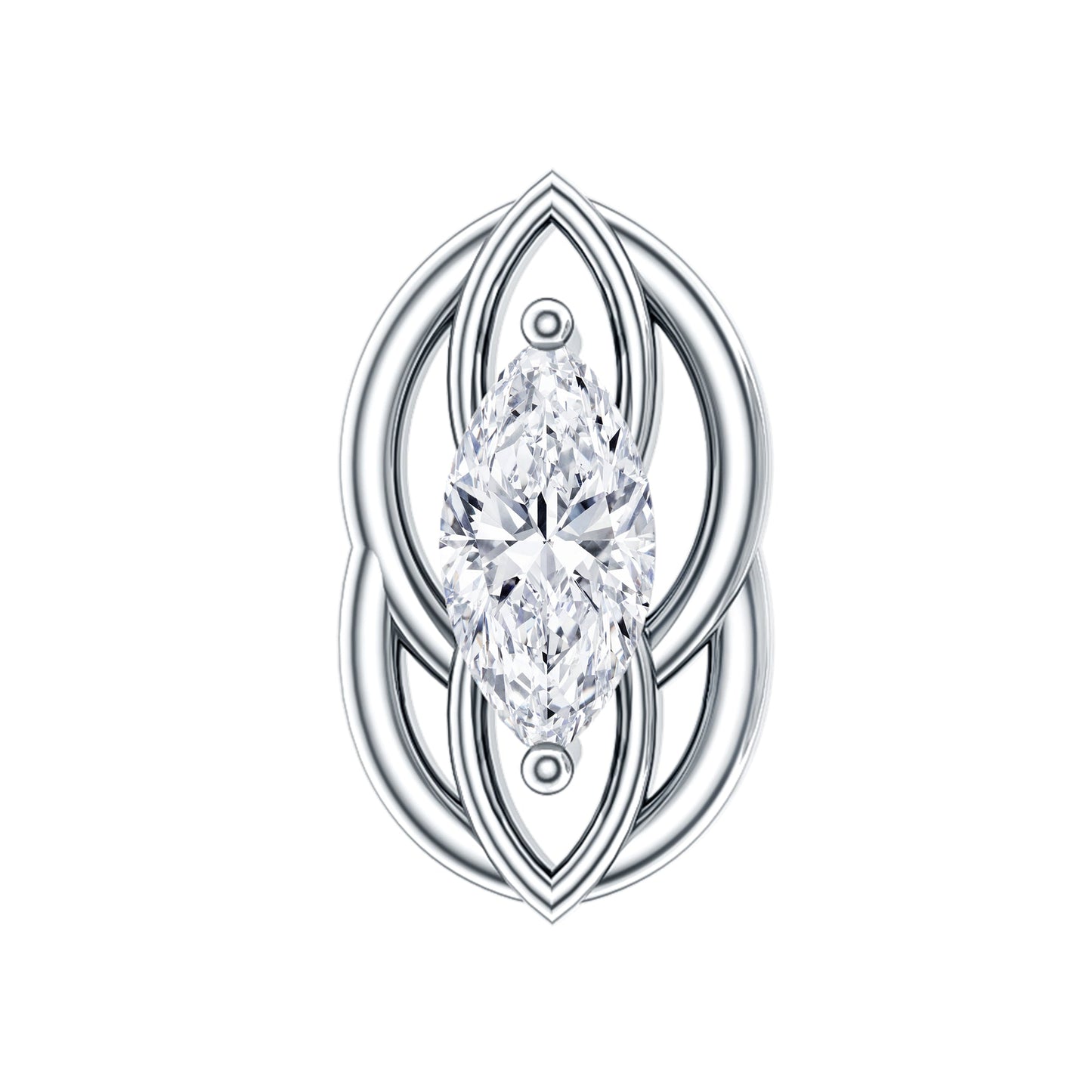 Marquise Diamond Solitaire Cartilage Earring