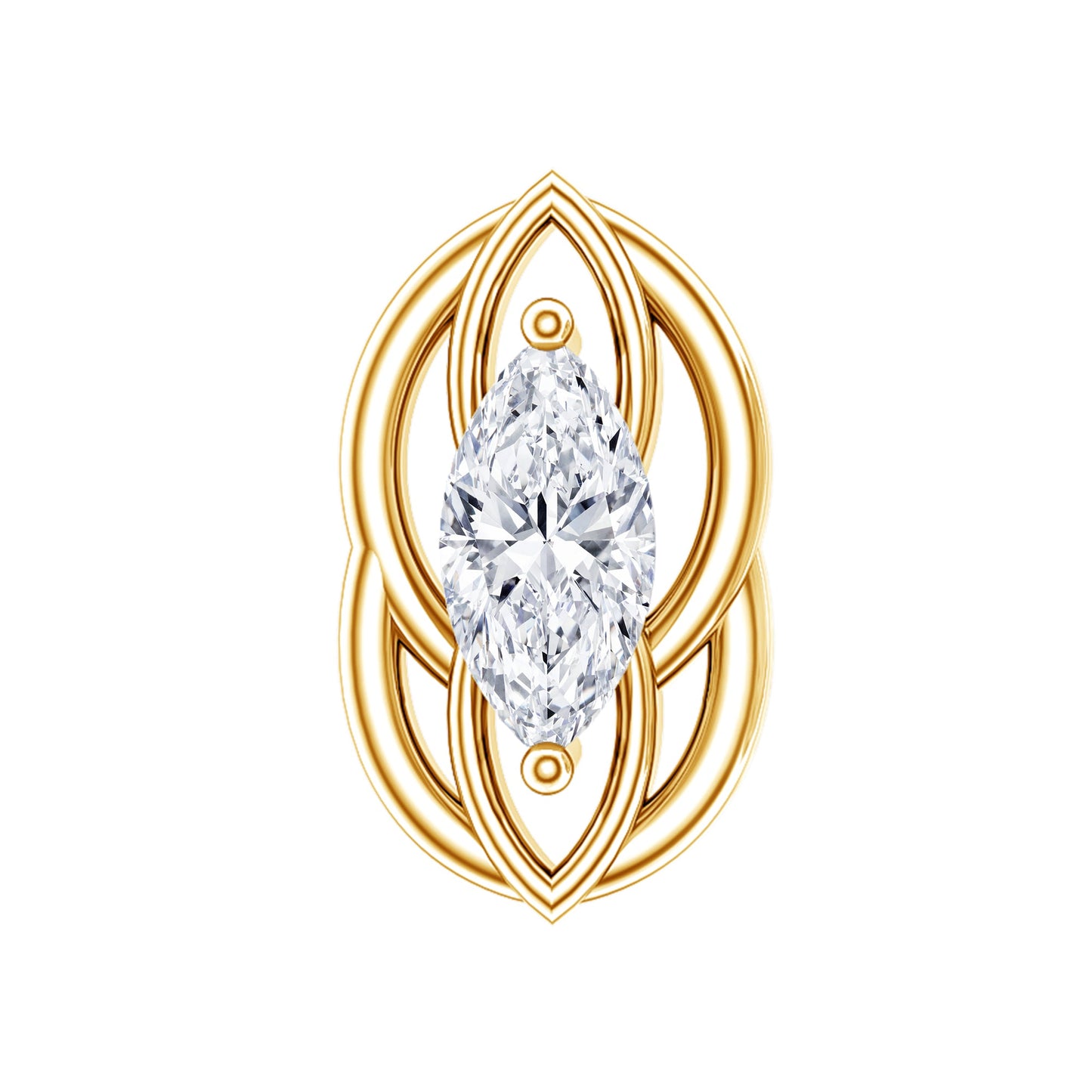 Marquise Diamond Solitaire Cartilage Earring