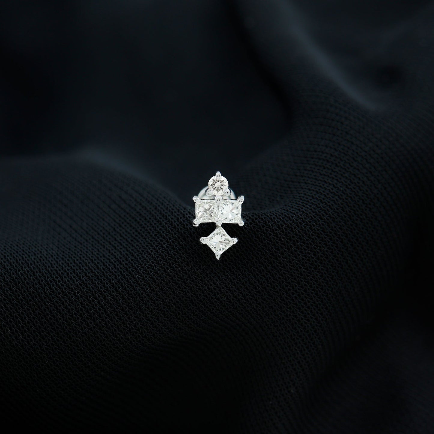 Princess Cut Diamond Helix Piercing Earring for Women