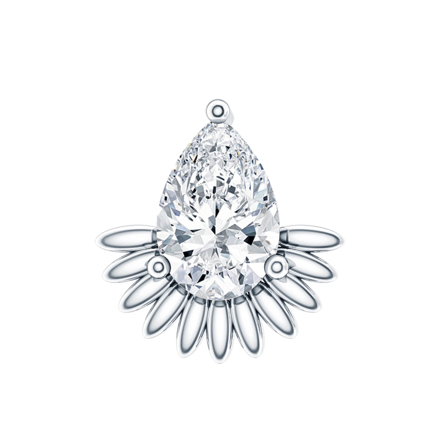 Pear Shape Diamond Solitaire Helix Earring