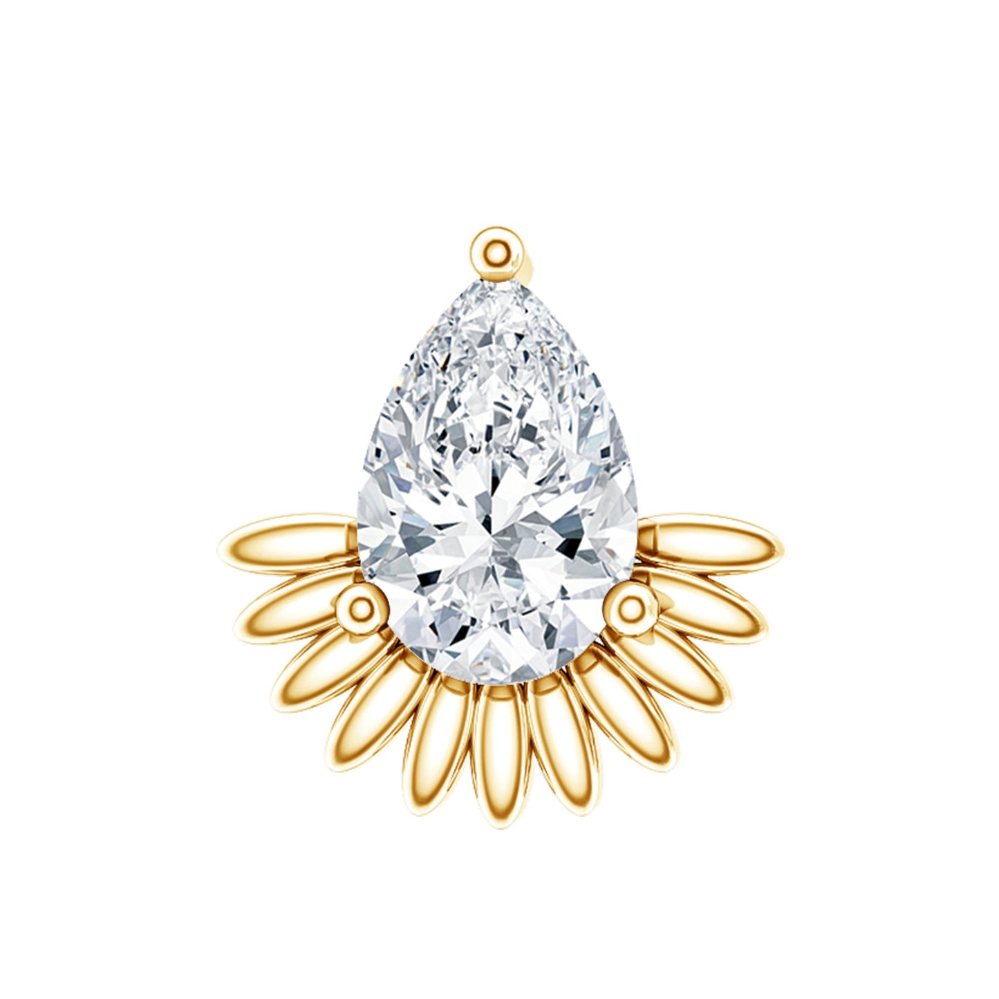 Pear Shape Diamond Solitaire Helix Earring