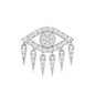 Diamond Evil Eye Earring for Upper Lobe Piercing