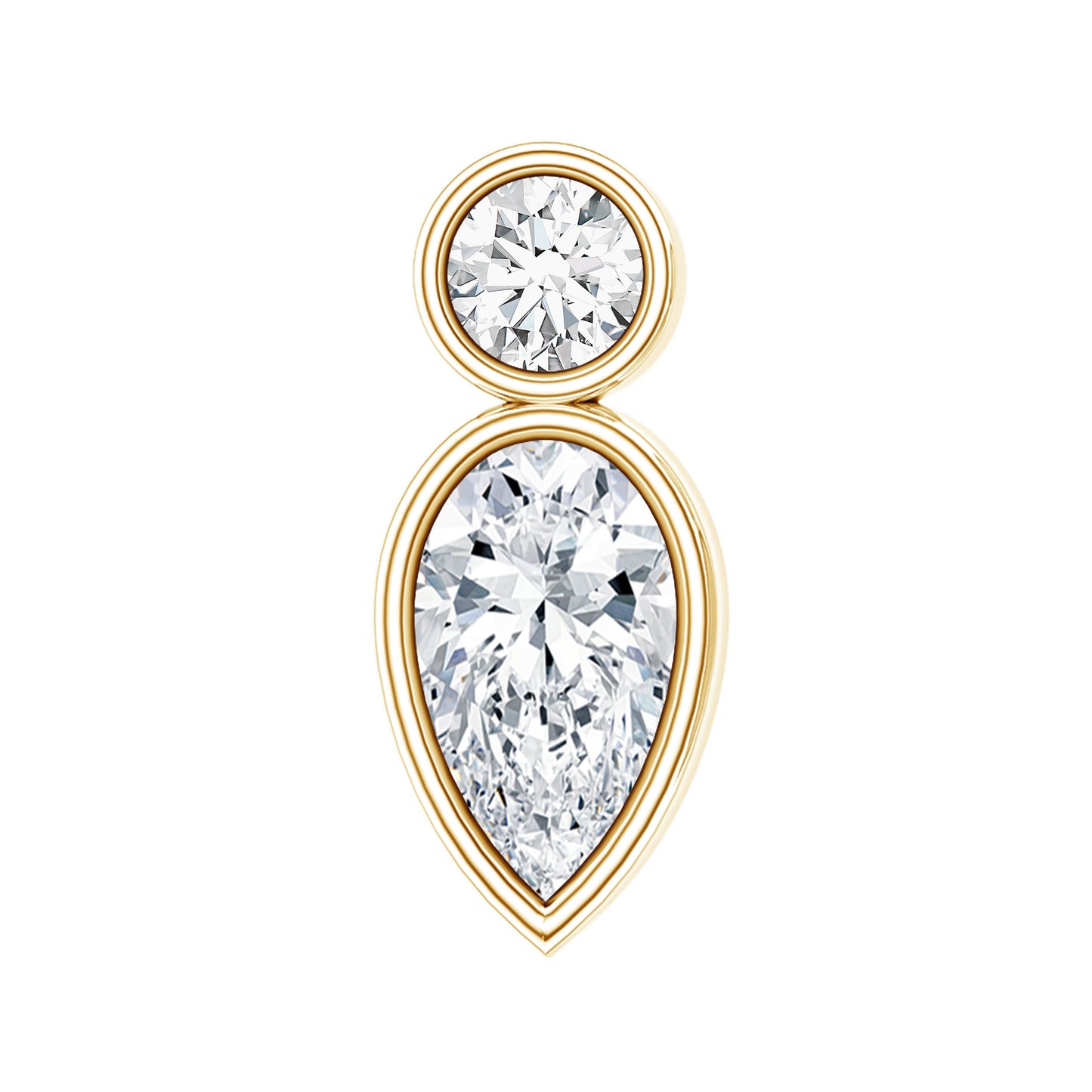 Minimal Pear Diamond Tragus Earring in Bezel Setting