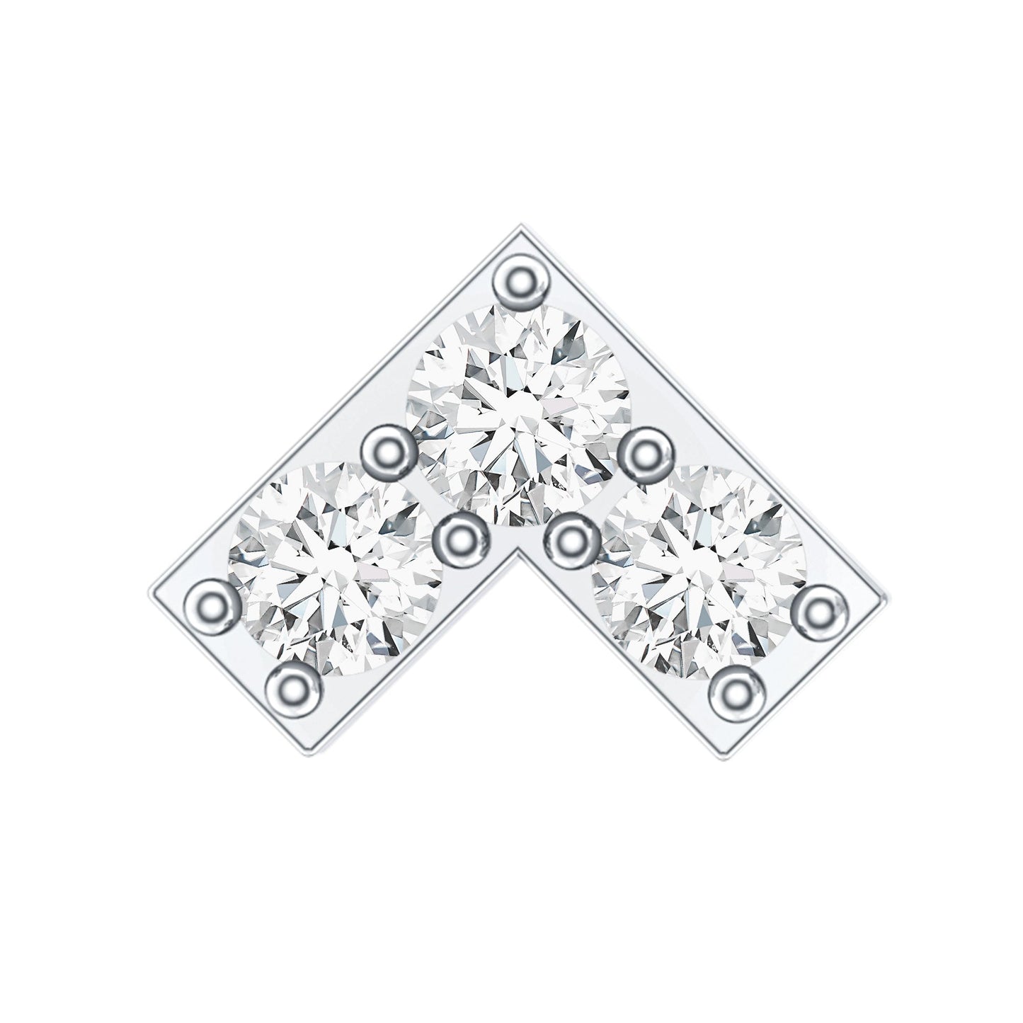 Certified Diamond Chevron V Earring for Tragus Piercing