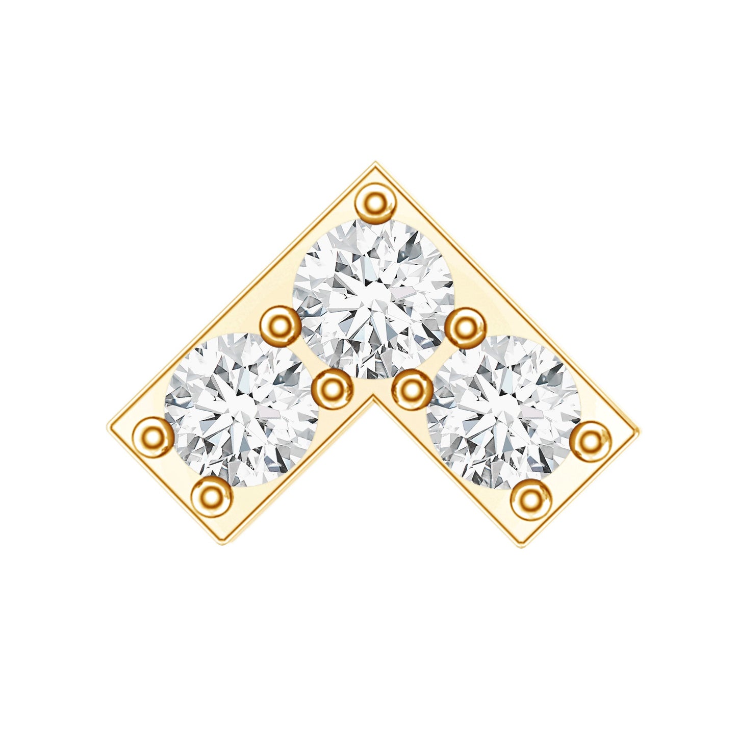 Certified Diamond Chevron V Earring for Tragus Piercing