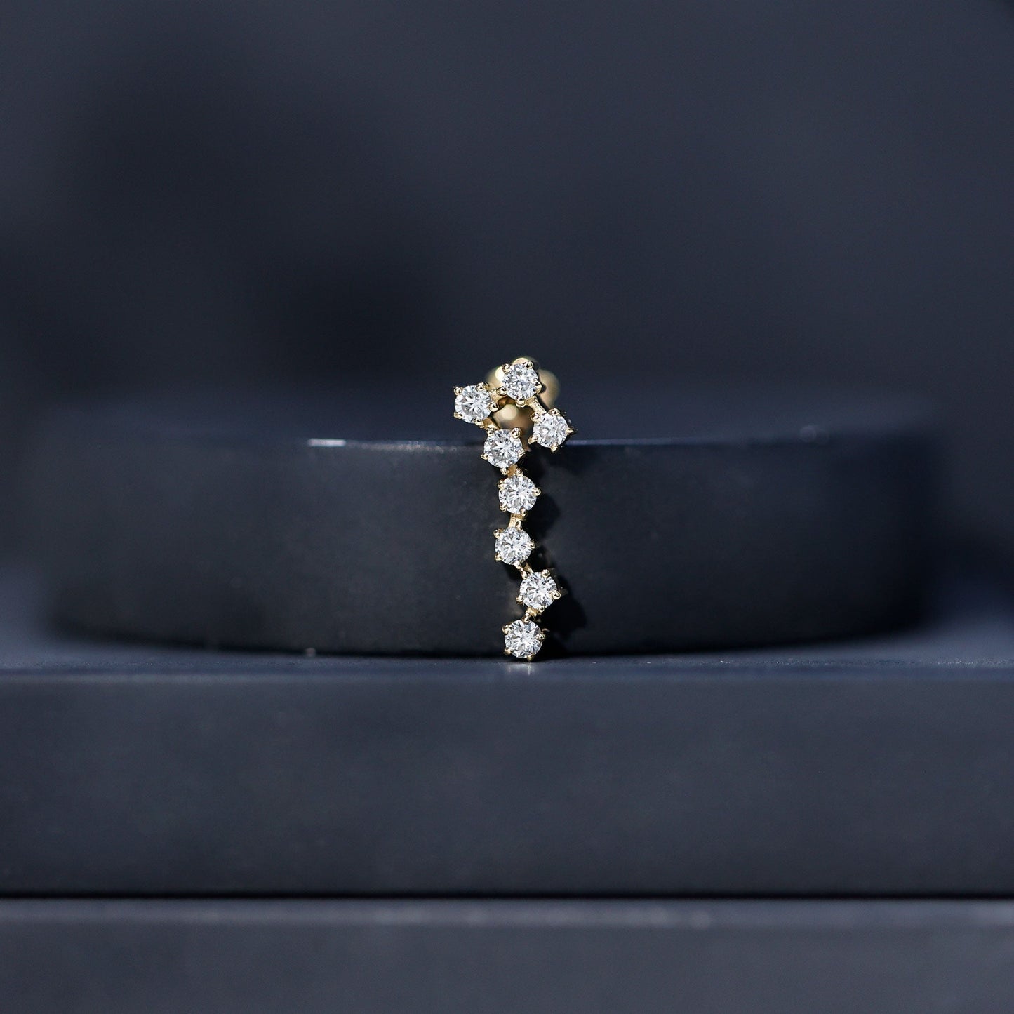 Certified Diamond Scorpio Zodiac Earring for Helix Piercing