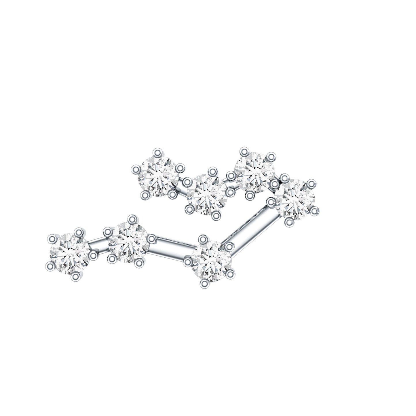 Round Diamond Gemini Zodiac Cartilage Earring