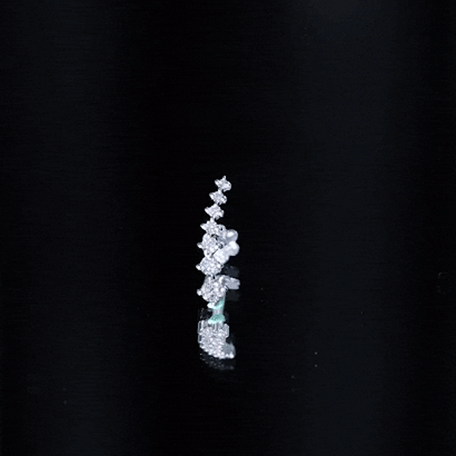 Graduated Style Diamond Ear Climber Earring