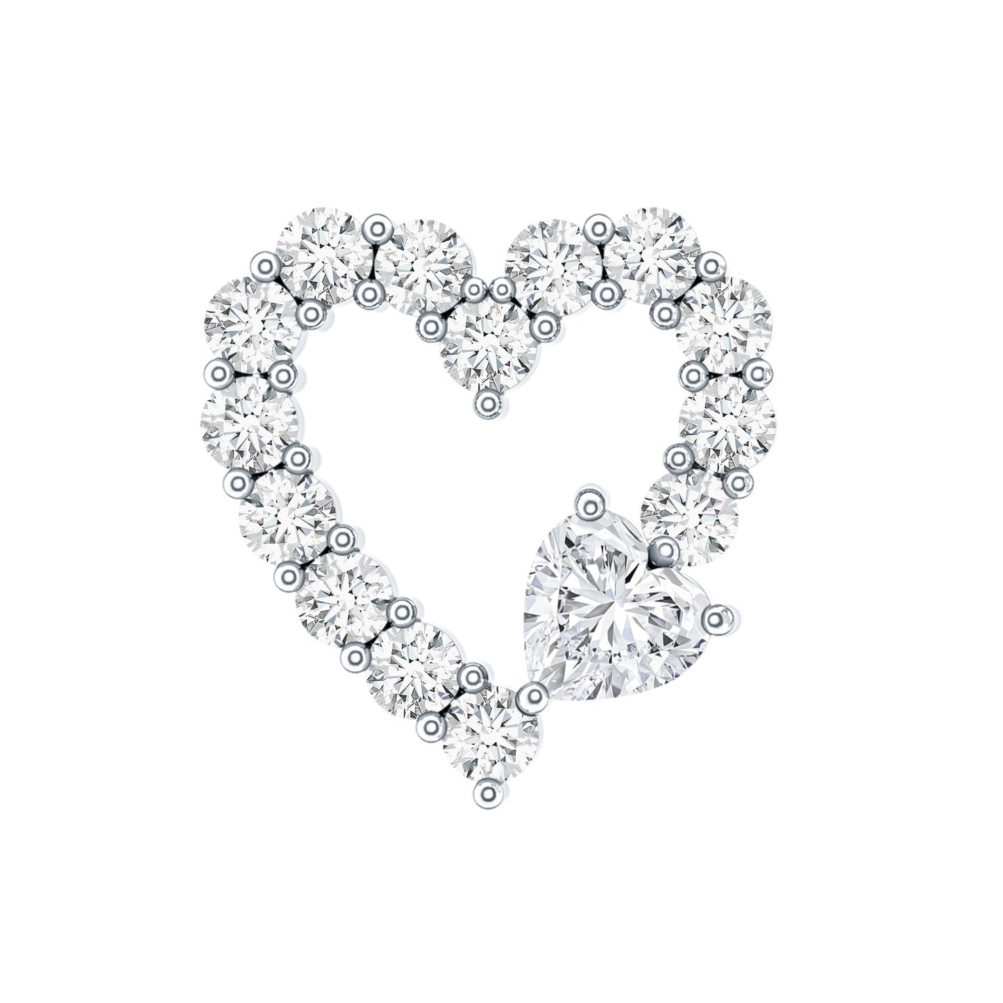 Diamond Heart Shape Cartilage Earring