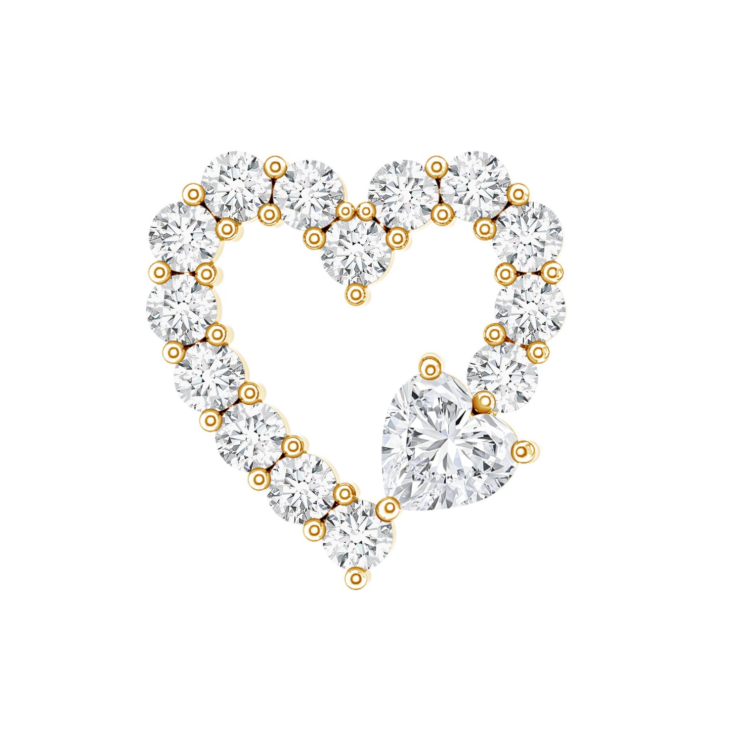 Diamond Heart Shape Cartilage Earring