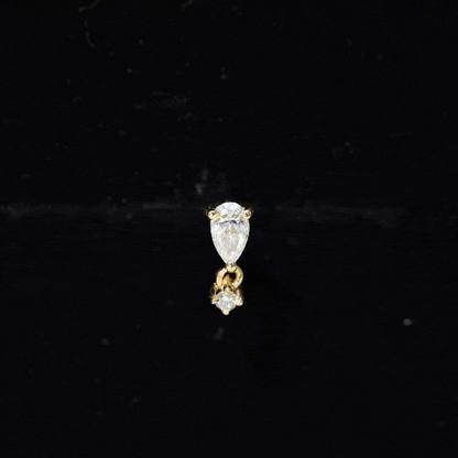 Pear Diamond Drop Earring for Helix Piercing