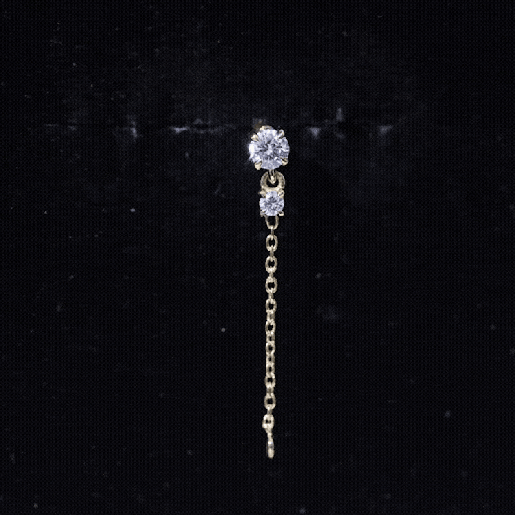 Certified Diamond Chain Drop Earring for Helix Piercing