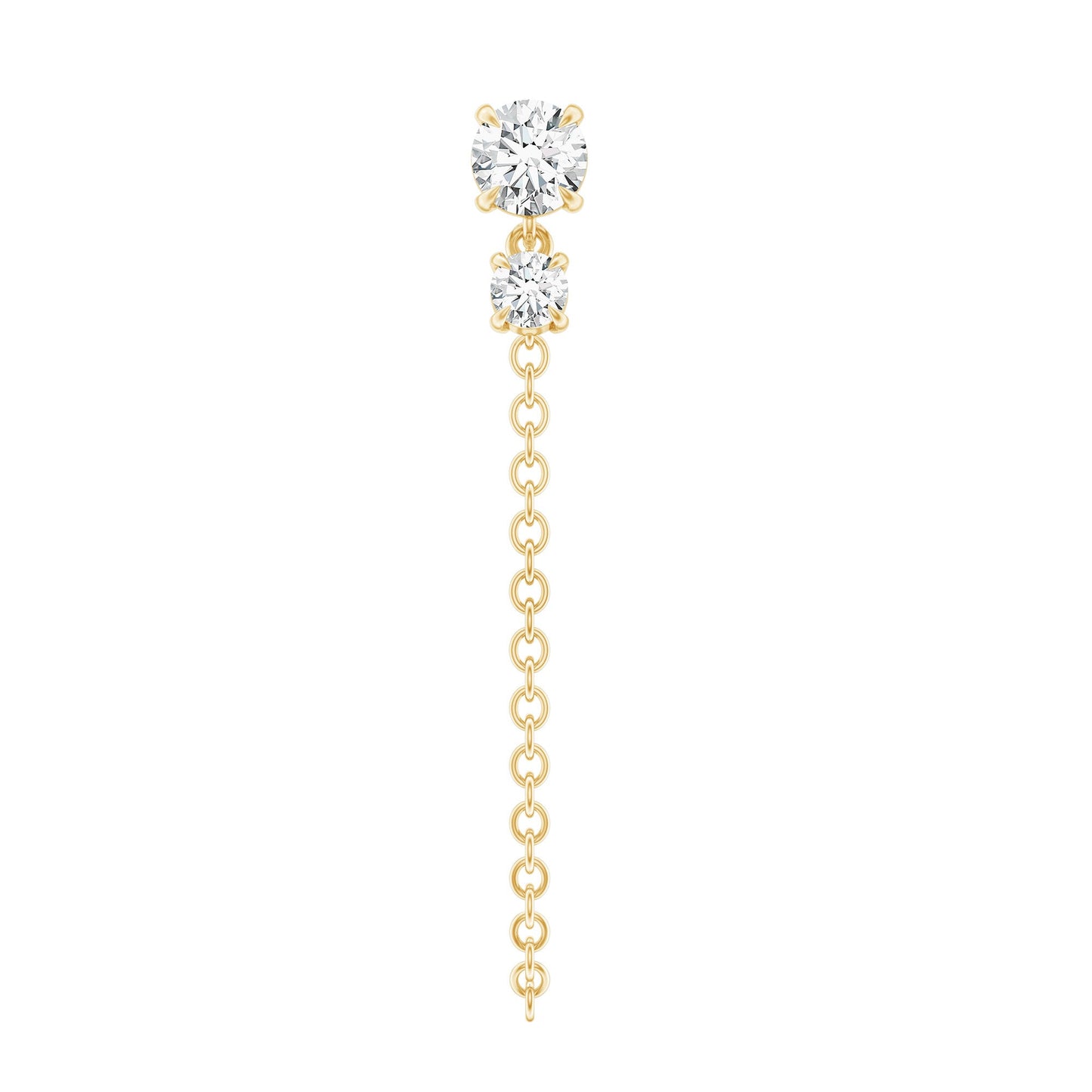 Certified Diamond Chain Drop Earring for Helix Piercing