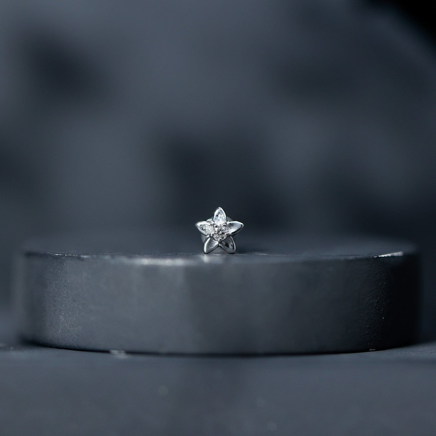Nature Inspired Diamond Earring for Conch Piercing