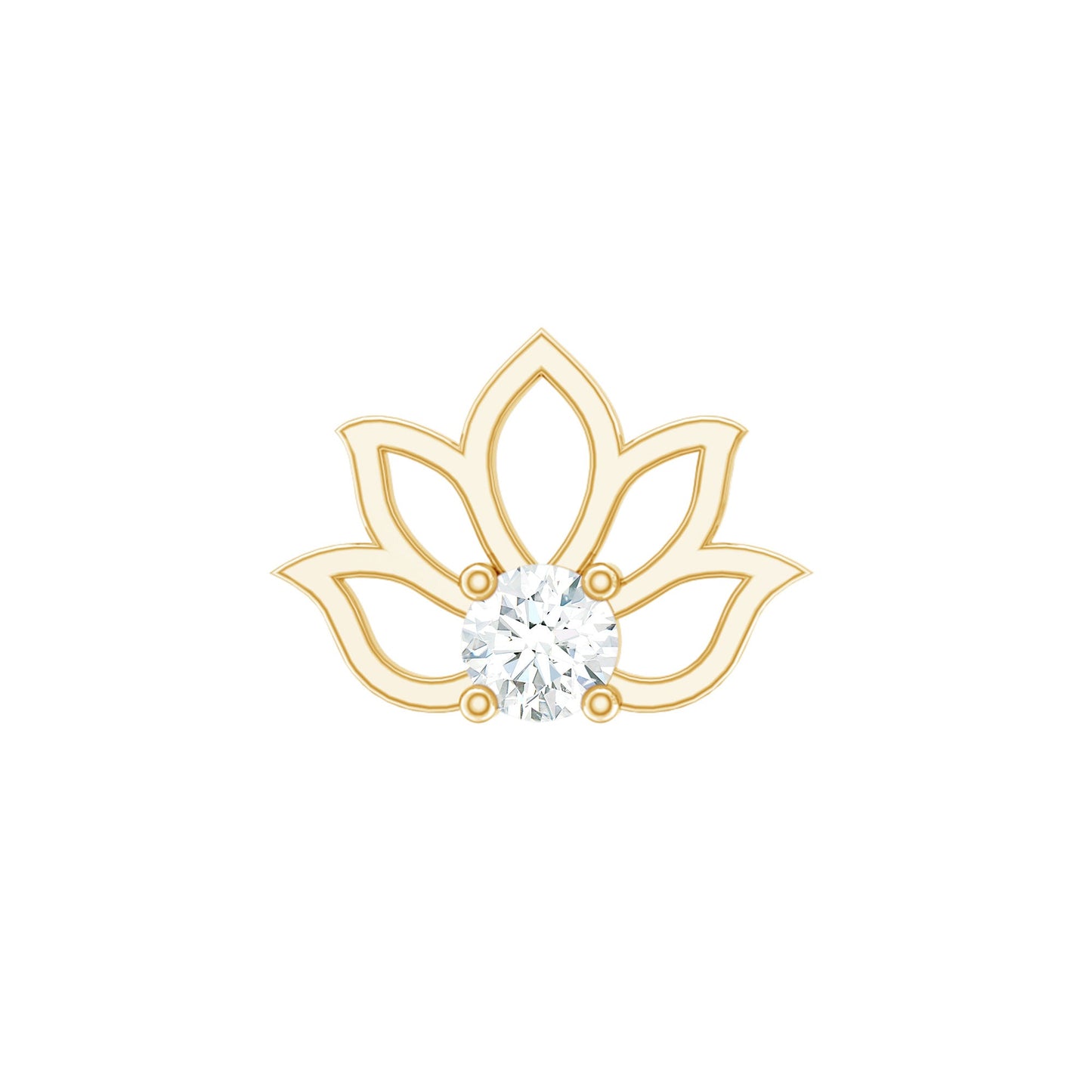 Nature Inspired Diamond Lotus Earring