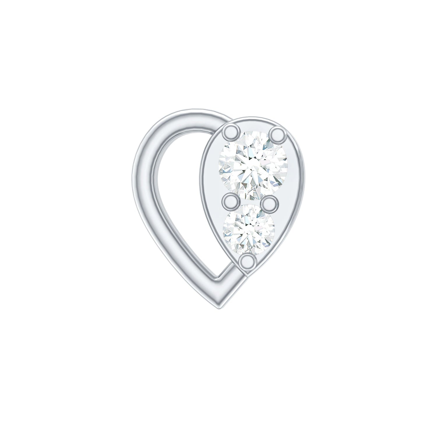 Diamond Heart Earring for Conch Piercing