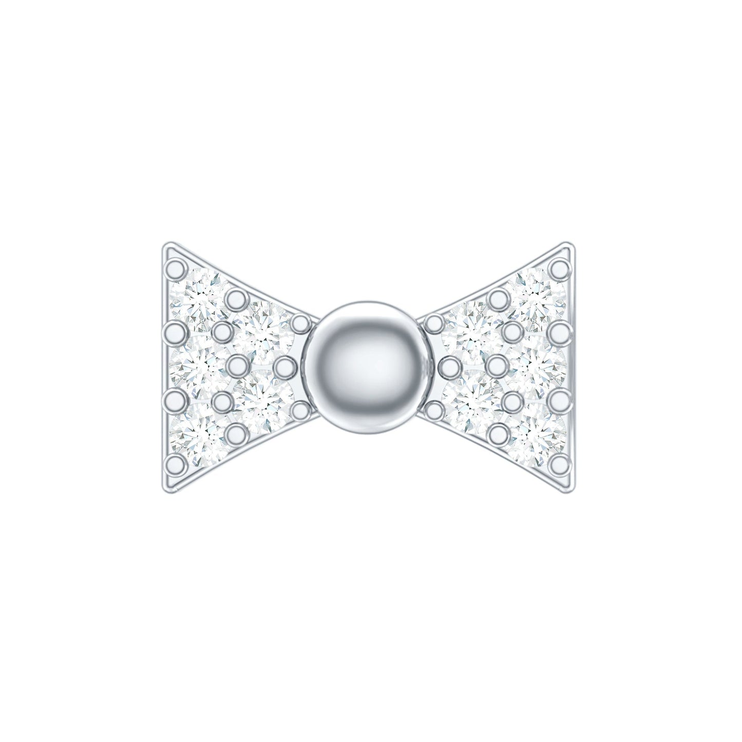 Diamond Bow Earring for Helix Piercing