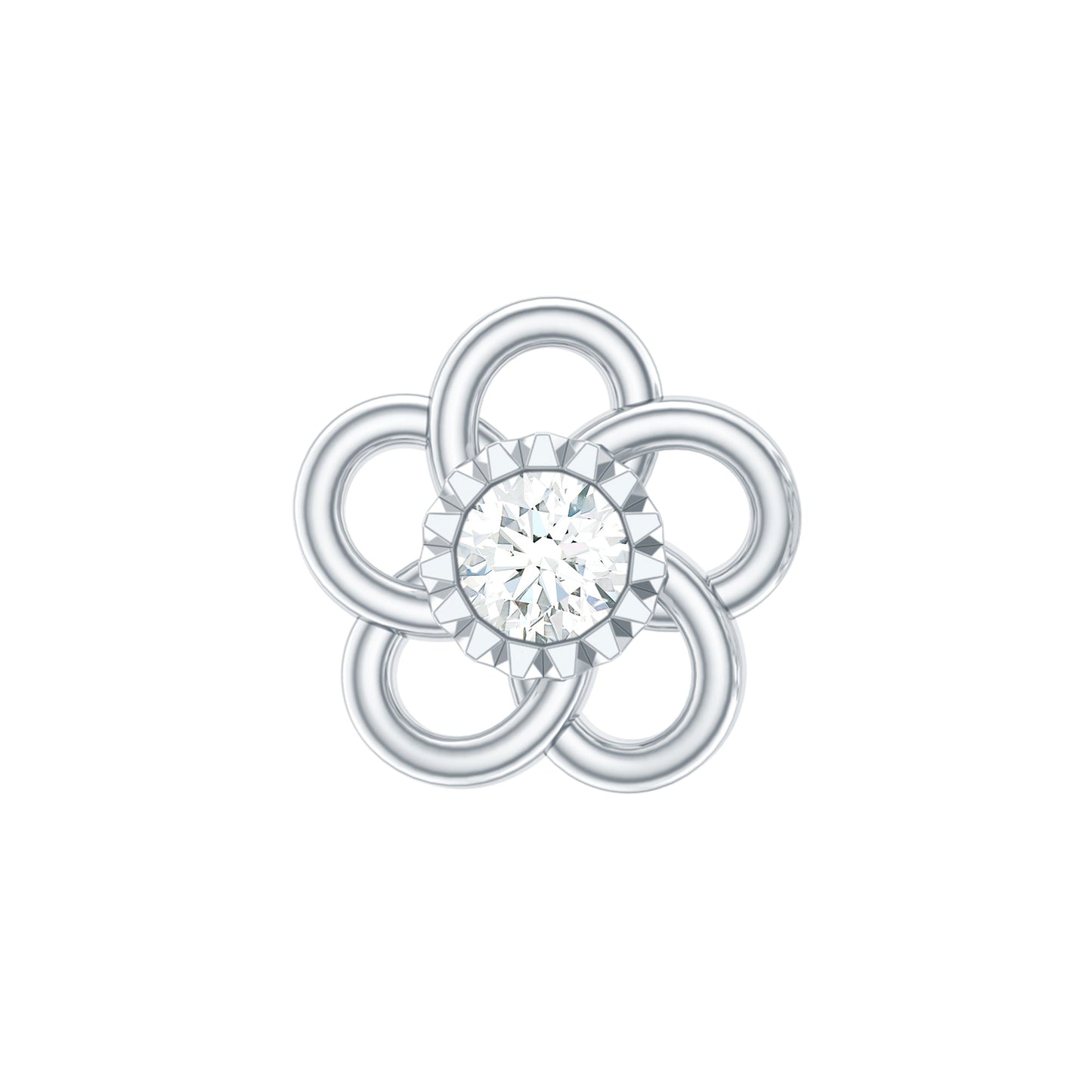 Diamond Flower Earring for Cartilage Piercing