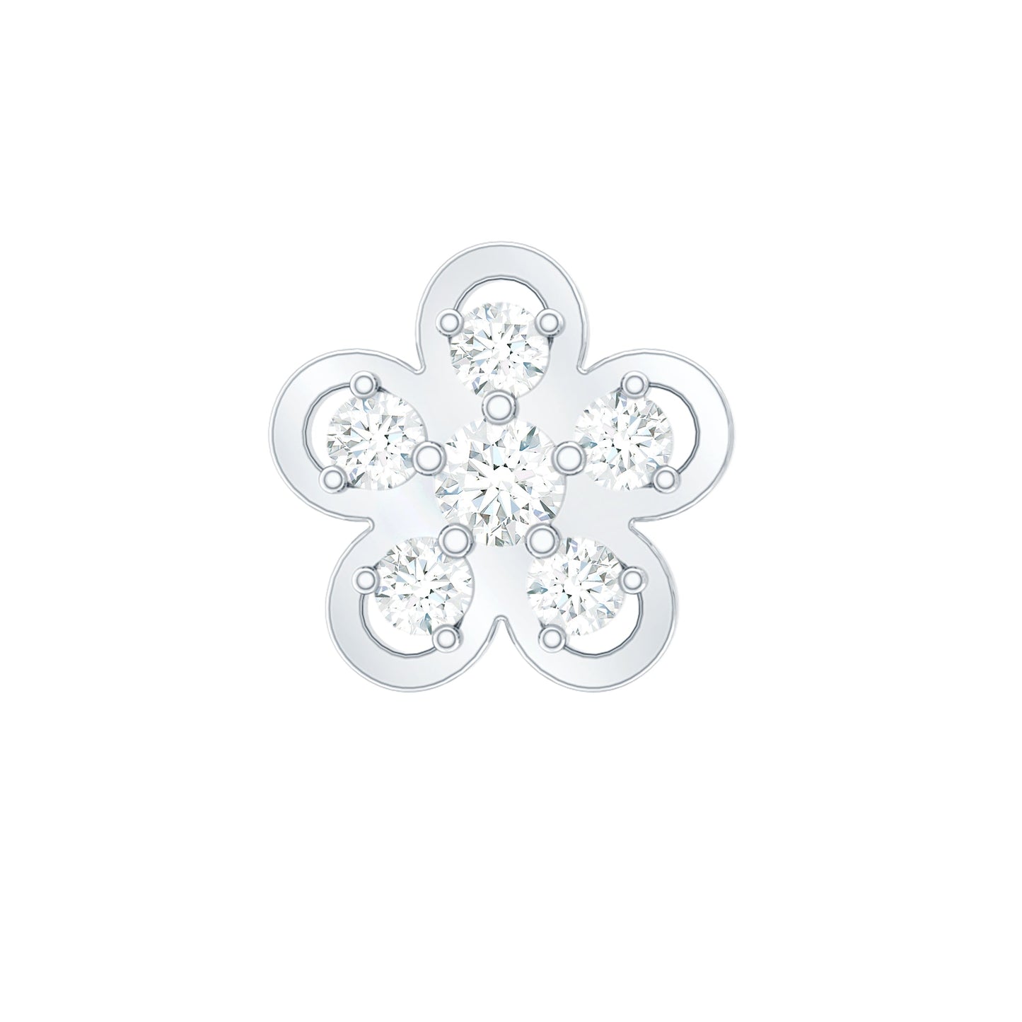 Diamond Floral Helix Earring for Women