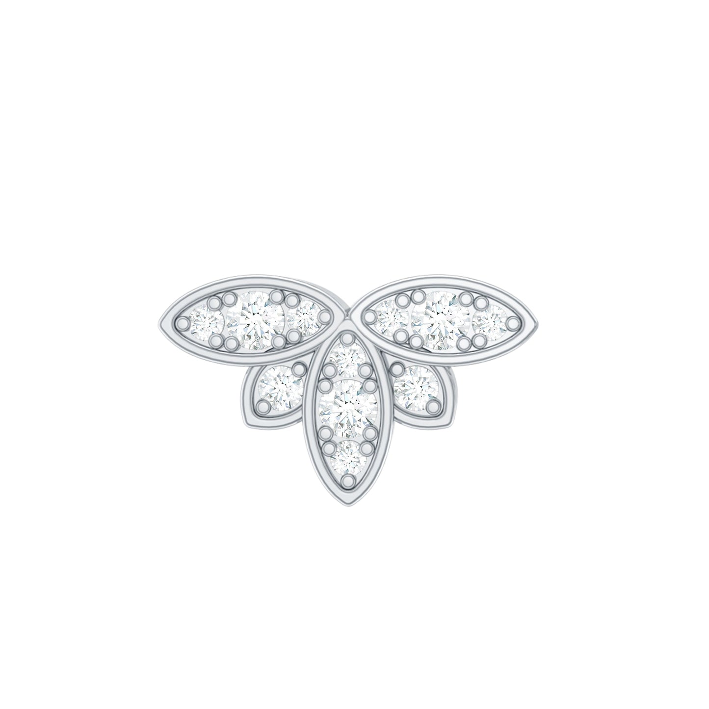 Diamond Flower Earring for Second Lobe Piercing