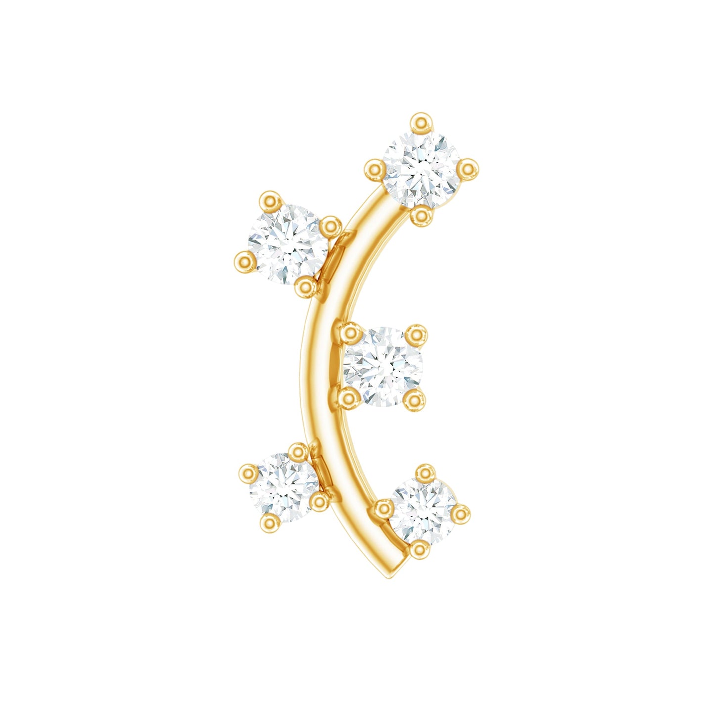 Diamond Curved Crawler Earring