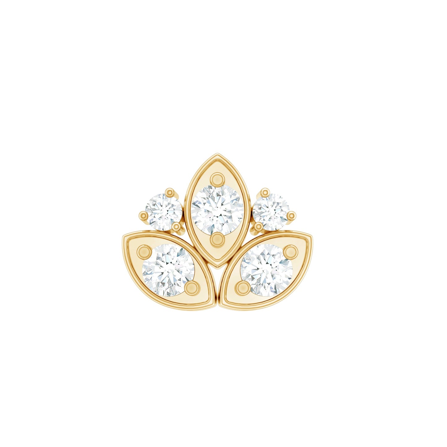 Diamond Lotus Earring for Cartilage Piercing