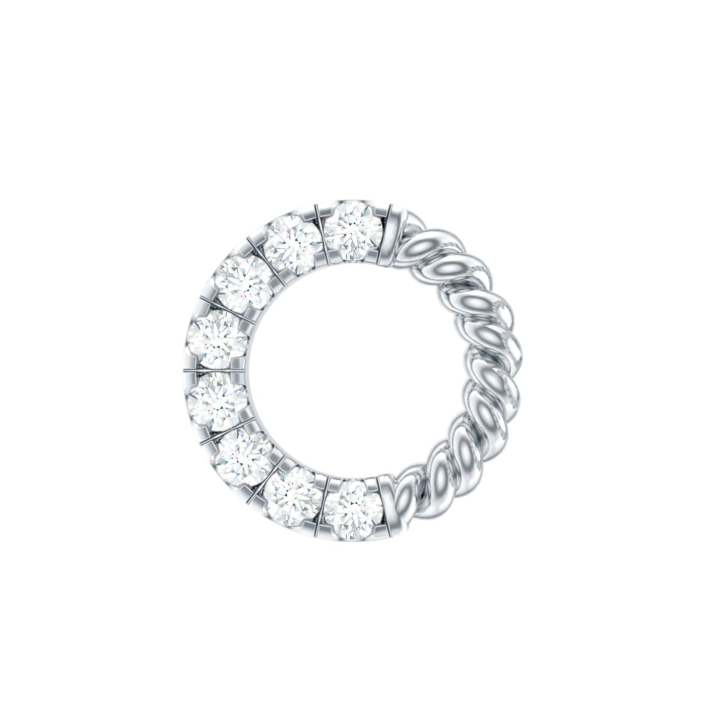 Diamond Circle Earring for Conch Piercing