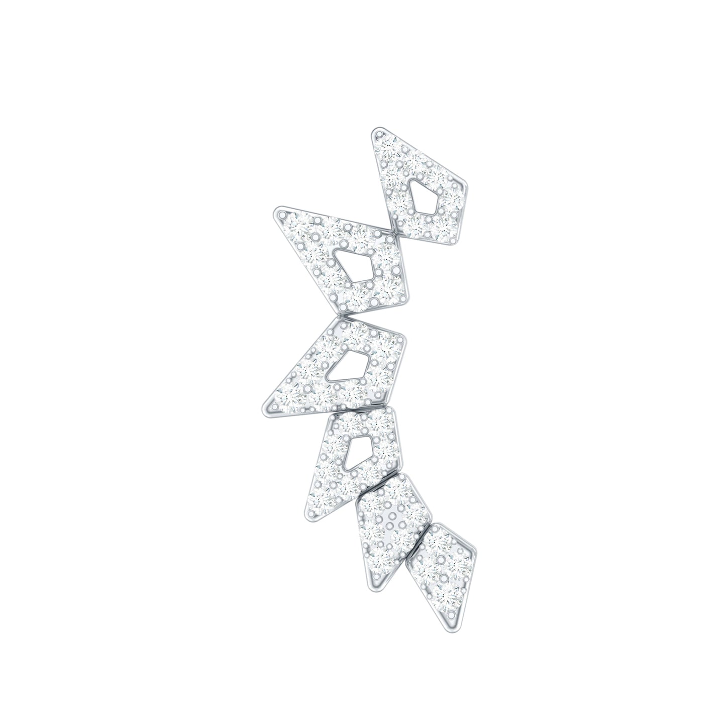 Designer Diamond Ear Crawler Earring for Helix Piercing