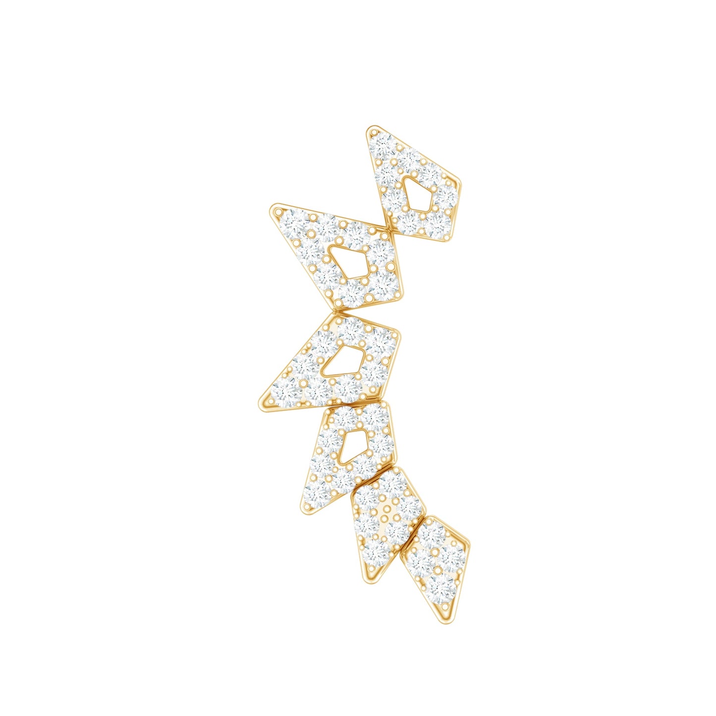 Designer Diamond Ear Crawler Earring for Helix Piercing