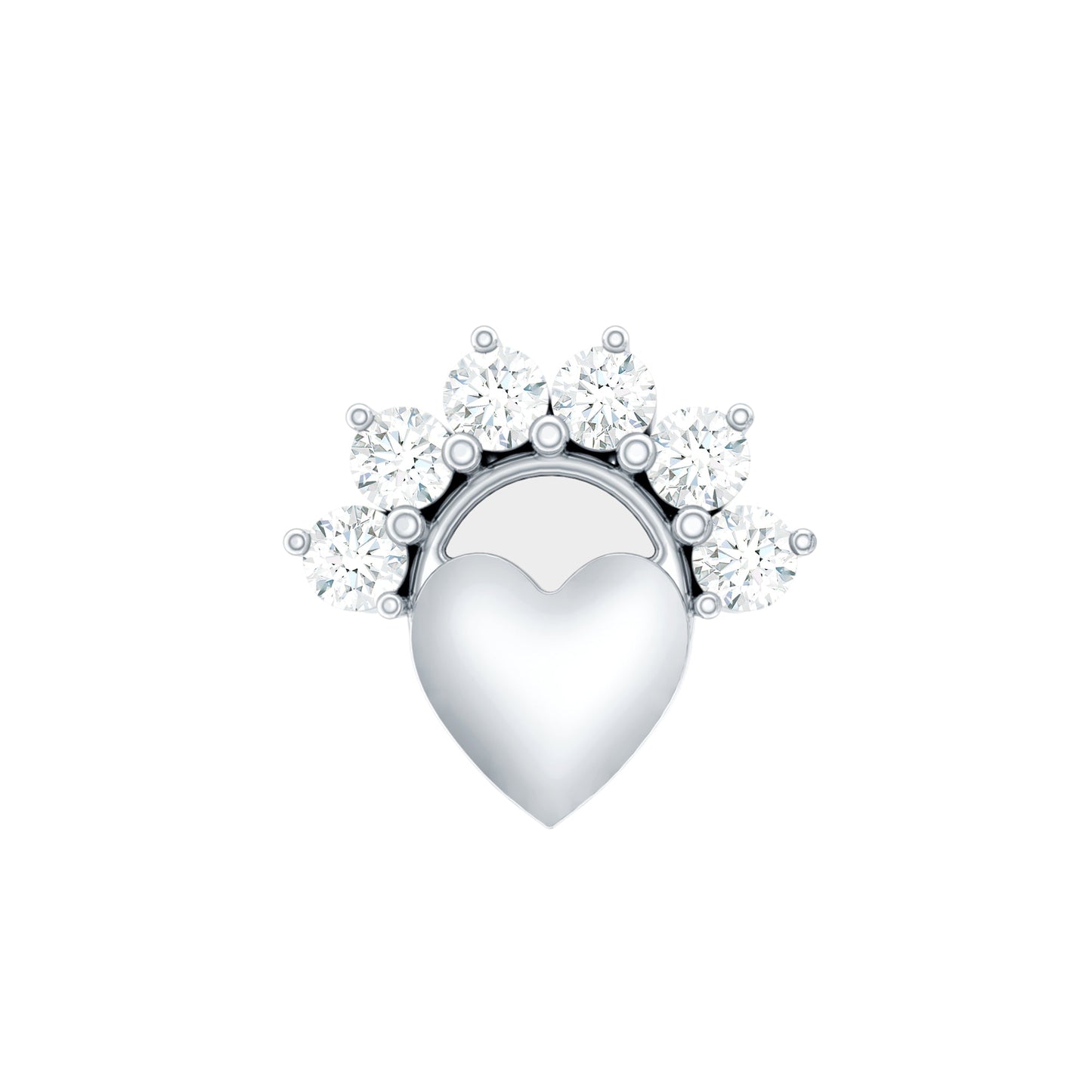 Diamond Heart Conch Earring