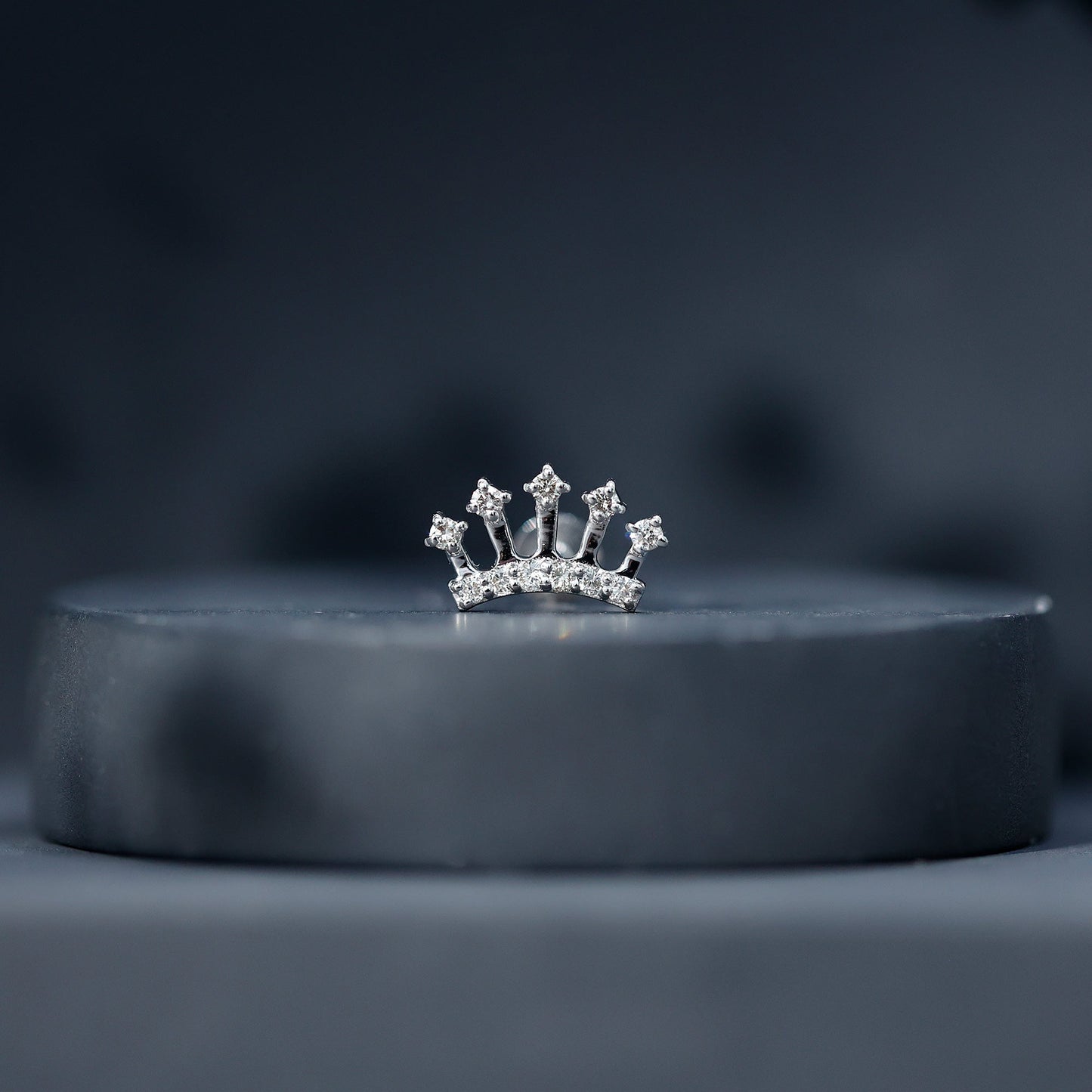 Certified Diamond Crown Earring for Helix Piercing
