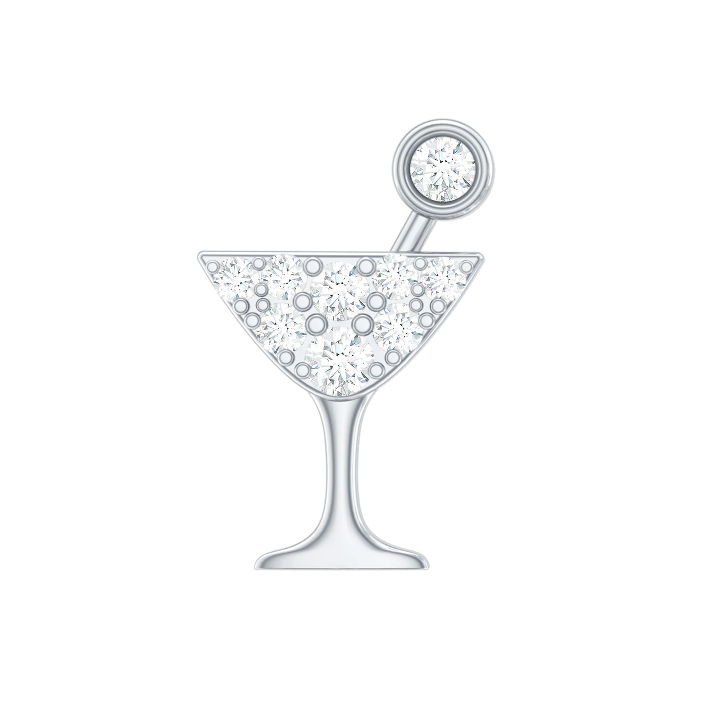 Diamond Wine Glass Earring for Tragus Piercing