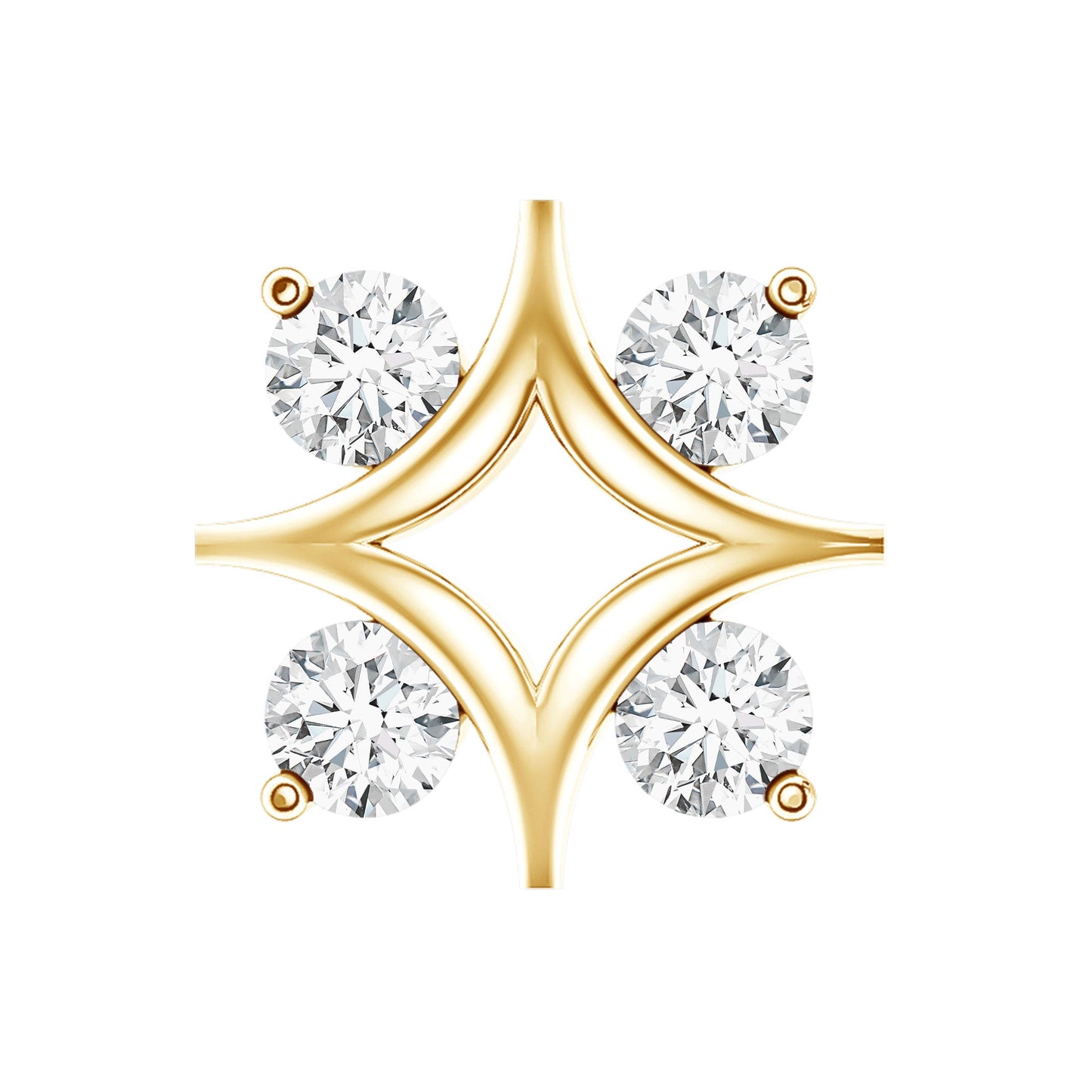 Round Moissanite Star Earring for Helix Piercing
