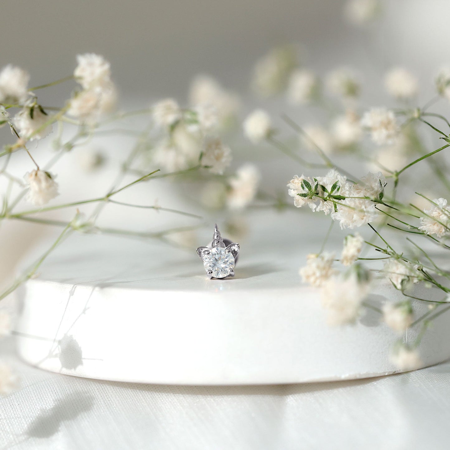 Cute Moissanite Unicorn Helix Earring for Women